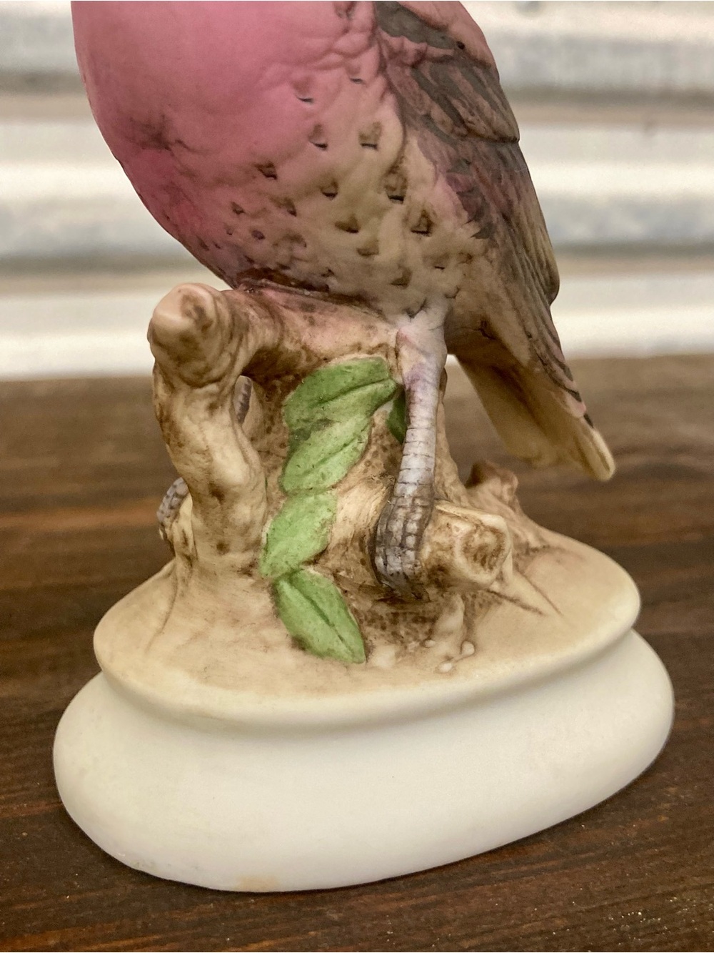 Lefton China "House Finch" Hand Painted Ceramic Bird Figurine KW4206 Pink Brown - Picture 7 of 12